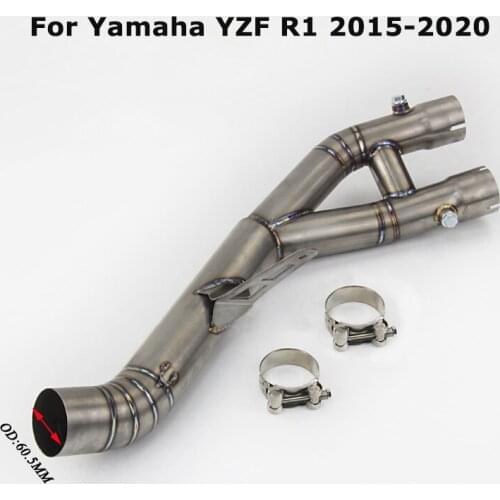 For Yamaha YZF R1 2015-2020 Motorcycle Titanium System Exhaust Muffler Mid Link Pipe Connect Pipe 60MM