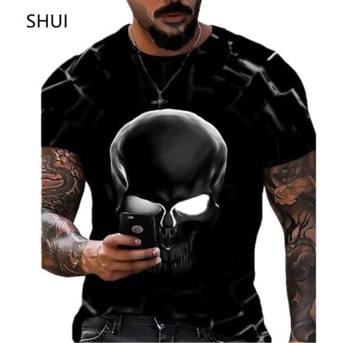 NEW SUMMER 3D Printing Skull T-shirt Fashion Casual Street Style Men’s Shirt Plus Size Clothing XXS-6XL футболки модные мужские