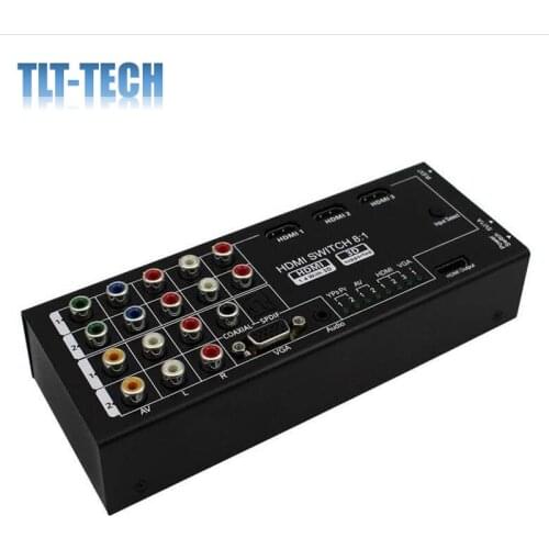 HDMI Switch AV+VGA audio+chromatic aberration+HDMI multi-interface ALL to HDMI 8 in 1 out composite multi-interface to HDMI