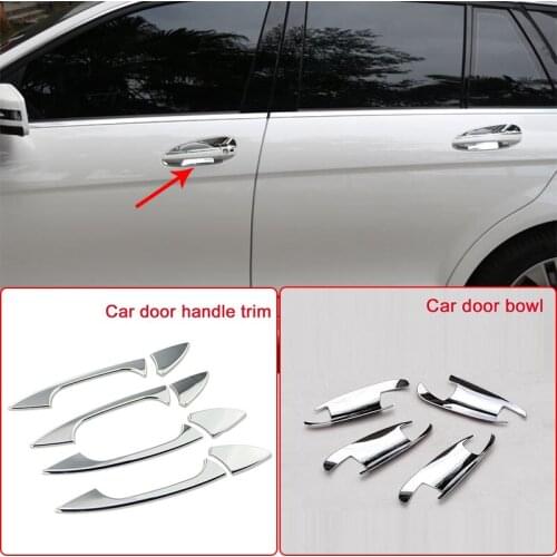 For Mercedes Benz GLK/GL/ML/C Class W204 X204 ABS Chrome Car Door Handle Trim Door Bowl Decoration Car Styling Car Accessories