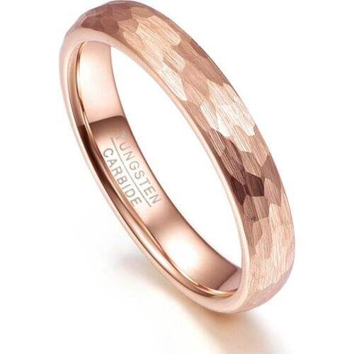 Rose gold color rings 4MM wide wedding band mens jewelry Engagement Rings tungsten rings