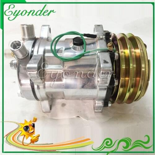 A/C Air Conditioning Conditioner AC Compressor 508 SD508 5h14 Tractor Excavator Heavy Duty Truck 12V 24V 2 Groove V Blet Pulley