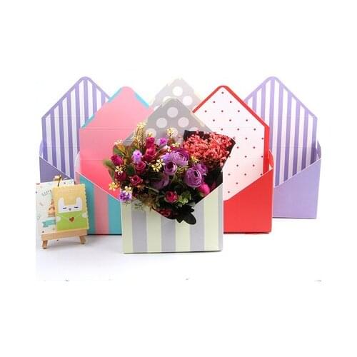 10PC Creative Mini envelope type box creative Korean flower bouquet floral hand-folded gift box Valentines Day flower gift box