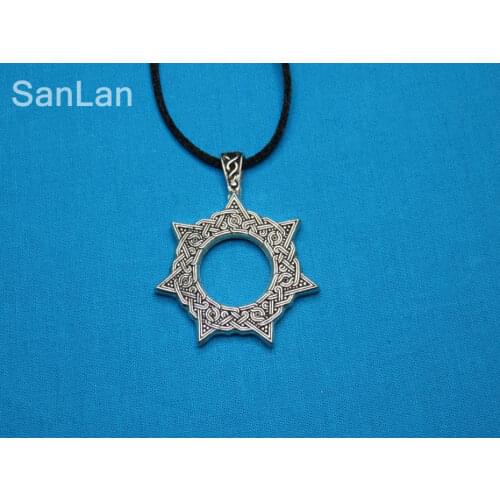 2016 men fashion jewelry hot sale necklace Heptagram Magical 7 Pointed Star Faery Elfin Pendant SanLan