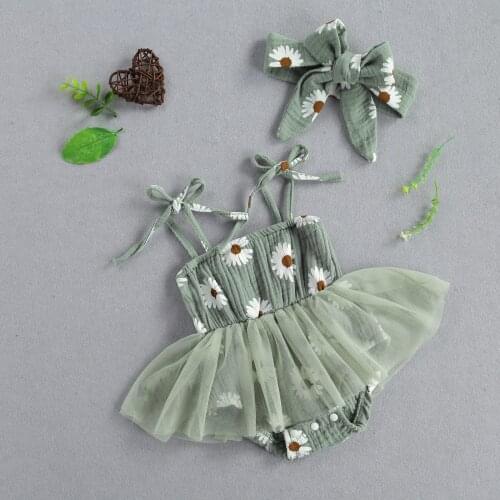 Ma&Baby 0-18M Summer Princess Baby Girl Lace Romper Ruffles Tulle Flower Jumpsuit Playsuit Sleeveless Clothes Costumes