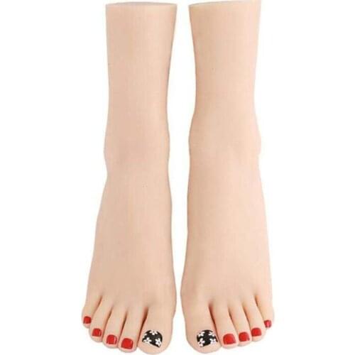 Real 36 Yard TPE Plastic Simulation Foot Mannequin Body Silica Gel Silk Socks Beauty Person Photo Props Foot Model Doll 1pc D073