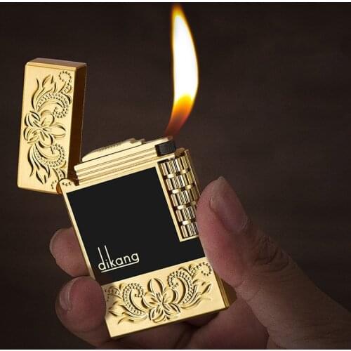 NO Dupont Metal Lighter Torch Grinding wheel Gas Lighters Cigar Butane Lighters Smoking Accessorie Lighter Flame Gadgets for Men