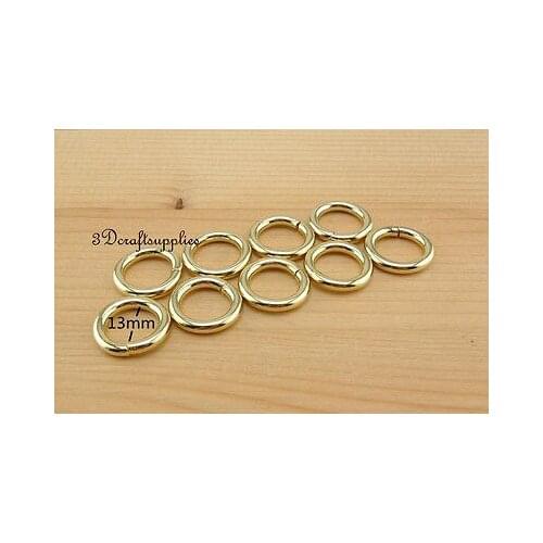 Metal O rings O-ring purse ring connector light gold 12mm 1/2 inch 18pcs AT35