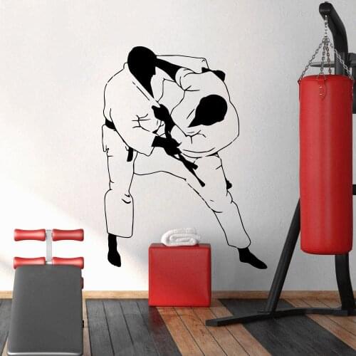 Gym Sticker Wallpaper Fashion Wall Sticker Judo Vinyl Decal Fitness Room Decoration Vinyl Decal Mural Vinyl Cut Wall Decals