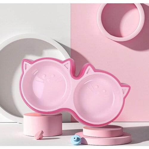 Non-Slip Double Cat Bowl Puppy Dog Bowl Pet Feeding Cat Water Bowl For Cats Food Pet Bowls For Dogs Feeder Product Supplies