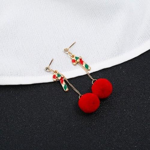 2020 New Women Trendy Long Earrings Christmas Tree Wreath Pearl Bead Snowman Santa Claus Earrings Xmas Gift