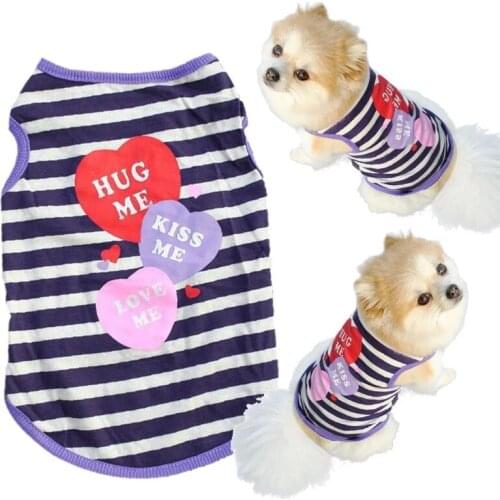 Dog Clothes Soft T-shirt Thin Vest Striped Round Neck T-shirt for Small and Medium Dogs Pet Puppy Vest T-shirt Dog Cloth