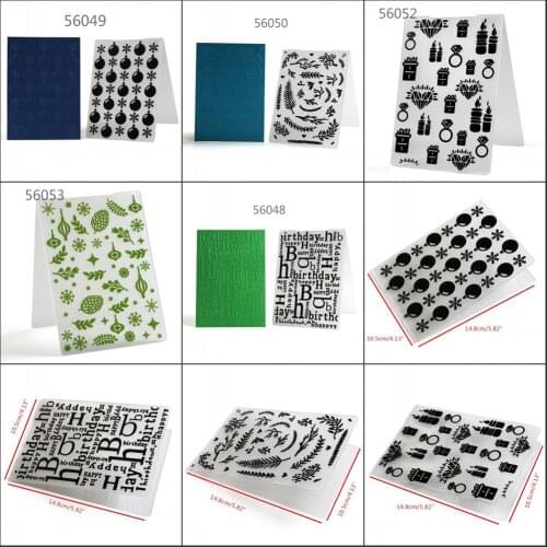 Embossing Folders Happy Birthday Tree Leaf Balloon Plastic Embossing Folder For Scrapbooking DIY Photo Album Card Making Craft