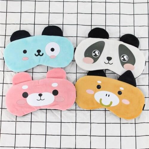 Plush Cute Cat Mask Sleep Eye Bandage Cover For Sleeping Night Mask Children Women Cotton Blindfold Animal Snoring Traveling Nap