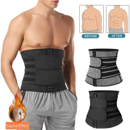 Waist Trainer Men Workout Tummy Slimming Sheath Sauna Body Shaper Trimmer Belt Abs Abdomen Shapewear Weight Loss Corset Fitness