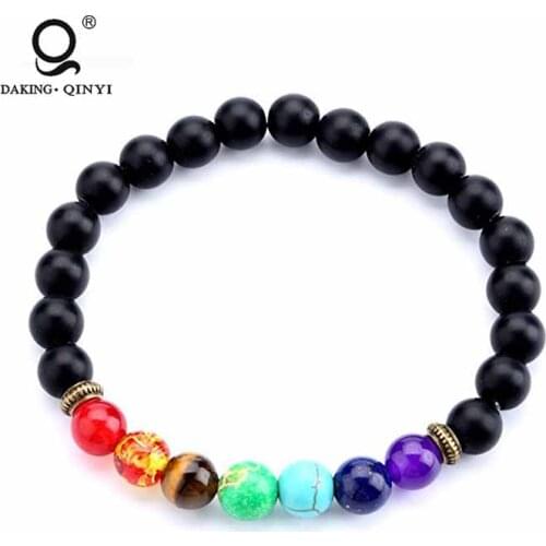 Gemstone Colorful Chakra Stone Bead Adjustable Bracelet