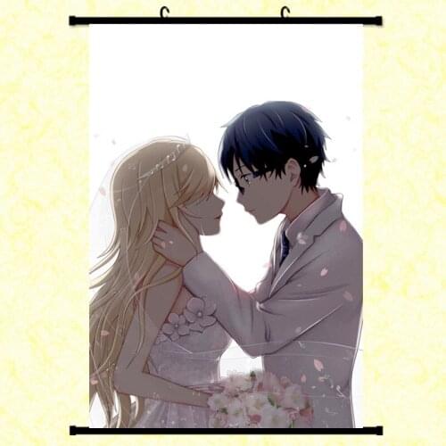 Shigatsu wa Kimi no Uso/Your Lie in April Kaori Anime Painting Fabric Wall Scroll poster cosplay Home Decor Gifts