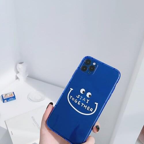 Smiley Cute Simple Cartoon Protective Case For iPhone 11 12 Xr Xs Max X 7 8 Plus Pro Max Mini SE Transparent Silicone Phone Case