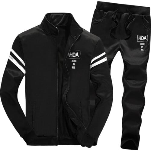 Mens tracksuit Autumn Winter Long Sleeved Zipper Leisure Suit Tops Pants Sets Tracksuit Sets Sport Suit ropa deportiva hombre