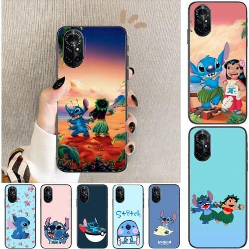 Blue Stitch Clear Phone Case For Huawei Honor 20 10 9 8A 7 5T X Pro Lite 5G Black Etui Coque Hoesjes Comic Fash design