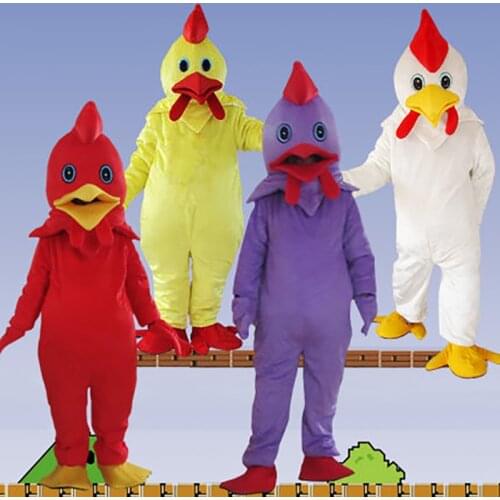 Adult Size White Chicken mascot Costume WholeSale price Cock mascot cartoon Birthday party Halloween Cosplay dress