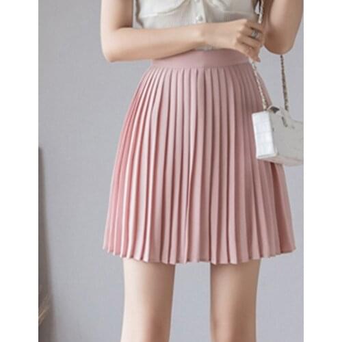 Women Pleasted Skirts Womens 2020 Casual High Waist Summer Skirt Elegant Korean Women Clothes White Black Sexy Short Mini Skirt