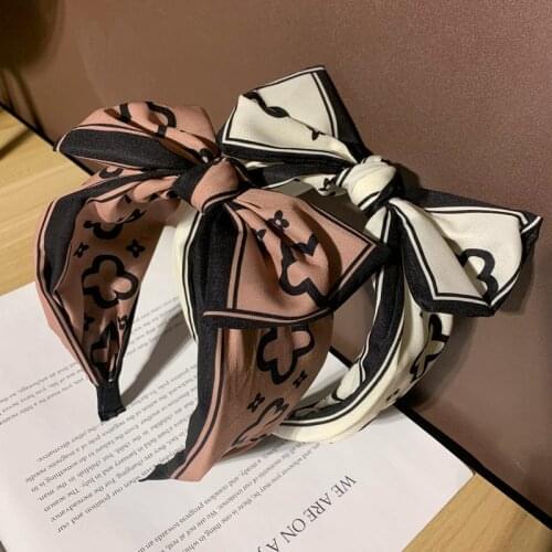 Factory Price 2021 NEW Fashion High-quality Broad brim bow tie headband lace toothed headband Desert Rose & Drop Shipping