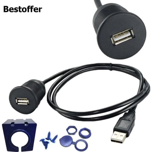 1M USB Male To Female Extension Socket Flush Mount Lead Cable With Mounting Panel YR