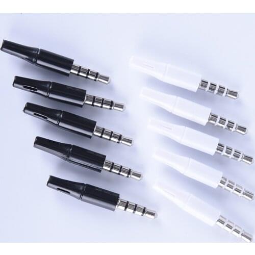10pcs/LOT 3.5mm Stereo Headset Plug Jack Outlet 2.5mm 4 Pole 3.5 Audio Plug Jack Adaptor Connector For Iphone White And Black