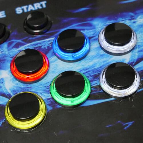 12pcs lot Arcade Push Button Black Cover Cap 5/12V LED illuminated 28mm Transparent Buttons with Microswitch Game Cabinet parts