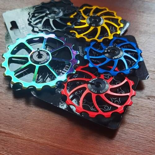 14/15/18TBicycle Road MTB Bike Jockey Wheel Rear Derailleur Ceramic Bearing Derailleur Pulley Alloy Rear Derailleur Guide Wheel