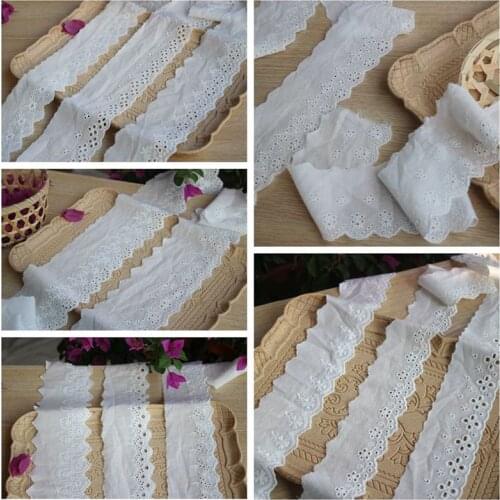 14Yards Many Styles Cotton Cloth Embroidery Lace Fabric Clothes Decoration Garment Needlework Sewing Handmade Accessories 290