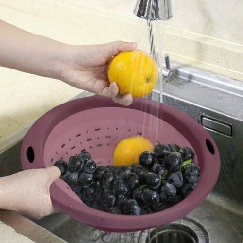 2 Pcs Collapsible Colander and Strainer, 5 Quart(1.25 Gal) Dishwasher-Safe Silicone Foldable Strainer