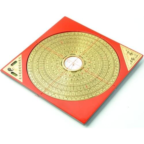 20CM Ancient Chinese Fengshui Profession Compass Square Metal Surface Luopan LuoJingYi Professional Master Supplies Home Decor