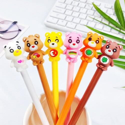 24 pcs Creative cute colorful cartoon bear gel pen Student stationery office supplies stationery for school materiais escolares