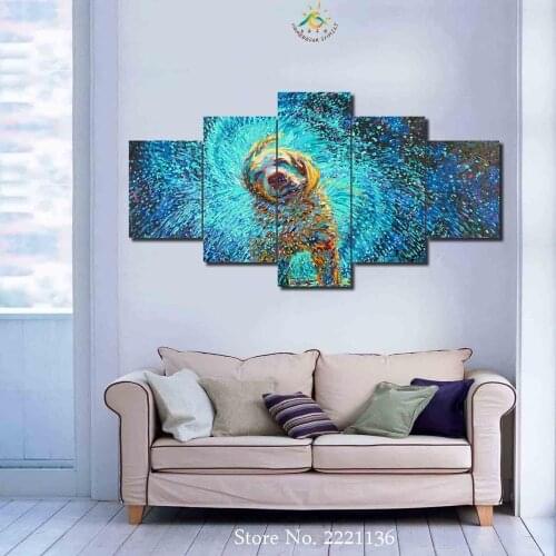 3-4-5 Pieces Rainy Cut Dog HD Painting Wall Art Pictures Canvas Painting Printing Canvas Painting HD Painting Wall Picture