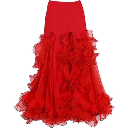 New Arrivals 5 Colors Belly Dance Clothes Full Circle Long Waist Maxi Skirt Side Split Women Chiffon Belly Dance Skirts