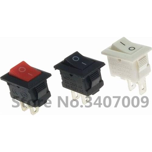 5pcs KCD1 Rocker Switch Push Button Mini Switch 6A-10A 250V KCD1-101 2Pin Snap-in On/Off 21*15MM Black Red White
