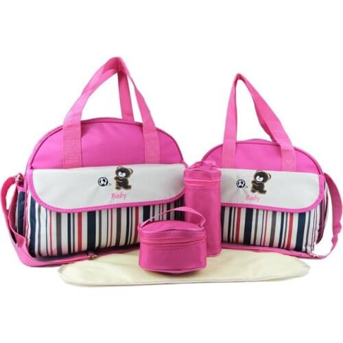 5Pcs/Set Diaper Bag Mummy Maternity Bags For Baby Stuff Small Baby Nappy Changing Bag For Moms Travel Women Shoulder Bag