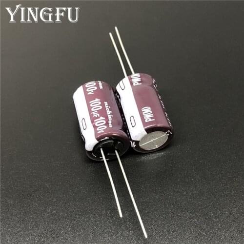 50pcs 100uF 100V NICHICON PW Series 13x20mm Low Impedance 100V100uF Aluminum Electrolytic capacitor