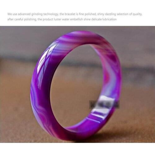 Natural Purple Agate Bracelet Shu-color agate thickening bracelet Purple agate Jade Round Bangle freeshipping