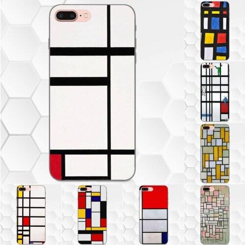 TPU Coque For Huawei Honor 5A 6A 6C 7A 7C 7X 8A 8C 8X 9 10 P8 P9 P10 P20 P30 Mini Lite Plus Abstract Art Piet Mondrian