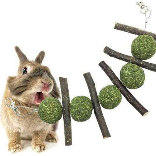 Teeth Cleaning Molar Snacks Chew Stick Grass Ball Toy Rabbit Hamster Rat Small Animals Pet Products Accessories