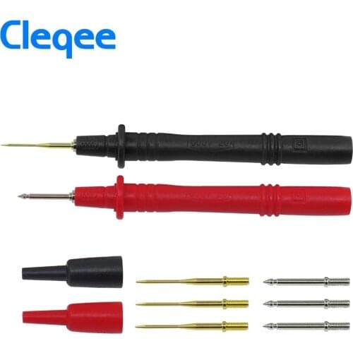 Cleqee P8001 2pcs Multimeter Probe Replaceable Gilded Needles Test Probes For Multimeter Multimeter Table Pen