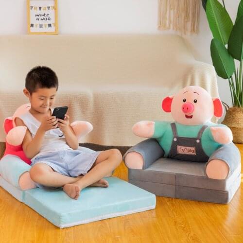 Children Folding Sofa Cartoon Cute Boys And Girls Lazy Lie Seat Bed Baby Bench Kindergarten Removable