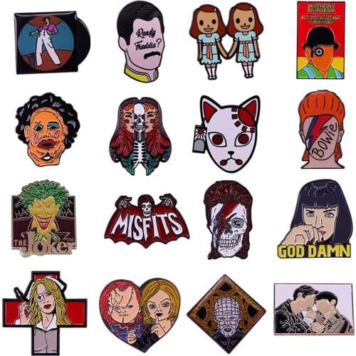 Halloween Horror Novel Movies Hard Enamel Pins Brooches Women Men Lapel Badges Backpack Collar Fashion Jewelry Gifts For Kids