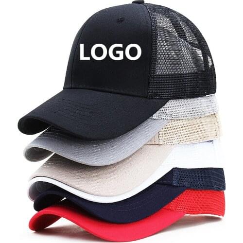Custom Cotton Snapback Hat LOGO Low Profile Contrast Vertical Mesh Back Cap Summer Beach Hip Hop Baseball Caps