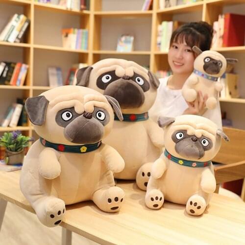 Simulation Plush Pug Toys Dog Doll Soft Stuffed Animals Shar Pei Pug Plush Pillow Kids Toy Soft Lifelike Cartoon Dolls Girl Gift