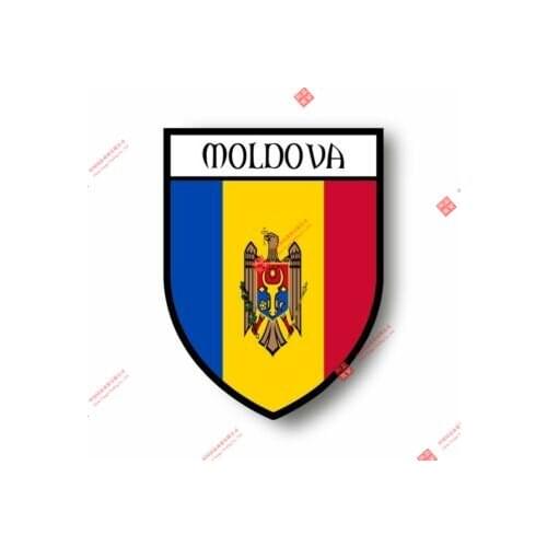 Interesting Car Stickers Decal Souvenir Vinyl Car Shield City Flag World Crest Moldova Car Decal Decoration Laptop