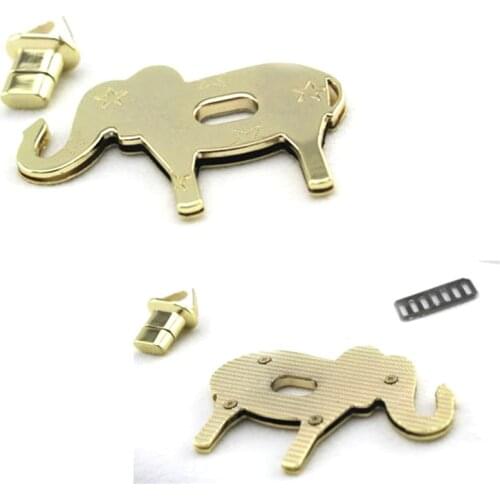 Purse Twist Lock 8.5x6cm ,Light Golden metal elephant lock for tote handbag